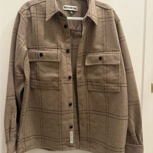 Minimum Chinchilla Plaid Shirt Jacket